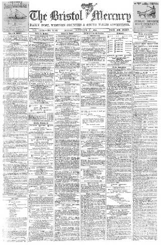 cover page of Bristol Mercury published on September 17, 1894