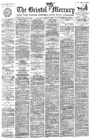 cover page of Bristol Mercury published on March 19, 1896