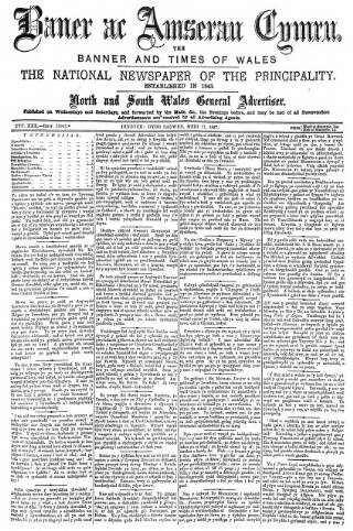 cover page of Baner ac Amserau Cymru published on September 17, 1887