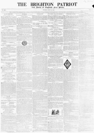 cover page of Brighton Patriot published on May 21, 1839