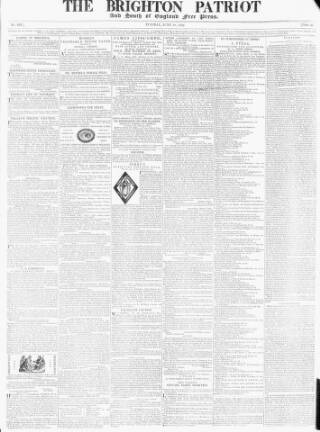 cover page of Brighton Patriot published on June 18, 1839