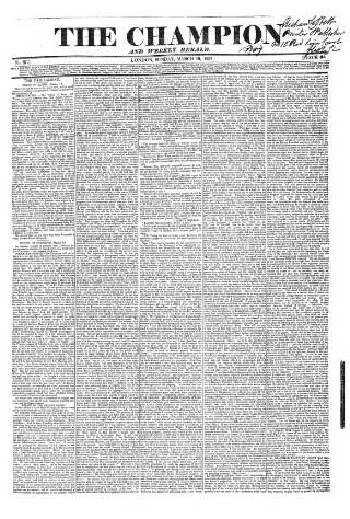 cover page of The Champion published on March 19, 1837