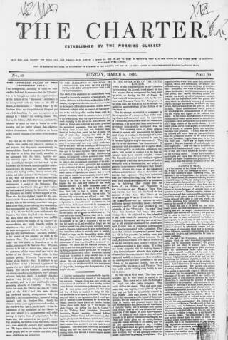 cover page of The Charter published on March 8, 1840