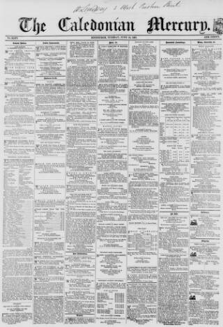 cover page of Caledonian Mercury published on June 18, 1861
