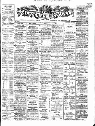 cover page of Caledonian Mercury published on August 2, 1865