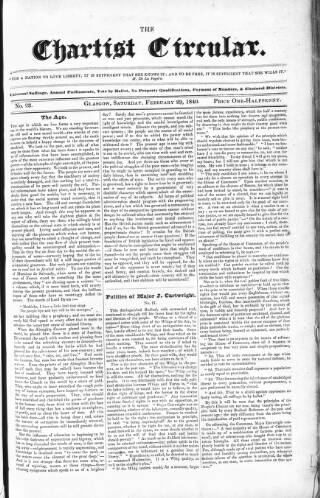 cover page of Chartist Circular published on February 29, 1840