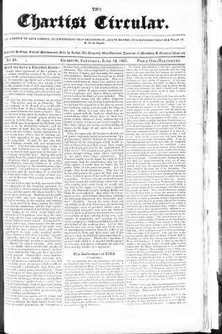 cover page of Chartist Circular published on June 19, 1841