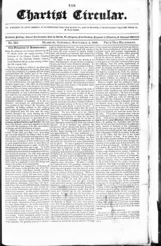 cover page of Chartist Circular published on September 4, 1841