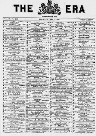 cover page of The Era published on May 2, 1885