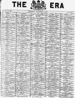 cover page of The Era published on November 2, 1889
