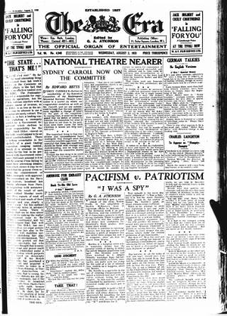 cover page of The Era published on August 2, 1933