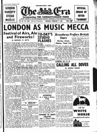 cover page of The Era published on February 2, 1939