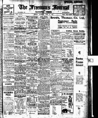 cover page of Freeman's Journal published on June 18, 1914