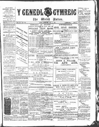 cover page of Y Genedl Gymreig published on May 2, 1888