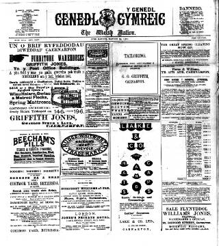 cover page of Y Genedl Gymreig published on March 19, 1901