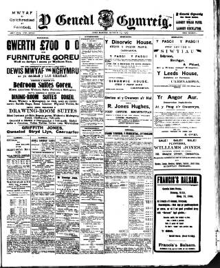 cover page of Y Genedl Gymreig published on March 19, 1907