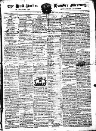 cover page of Hull Packet published on November 2, 1830