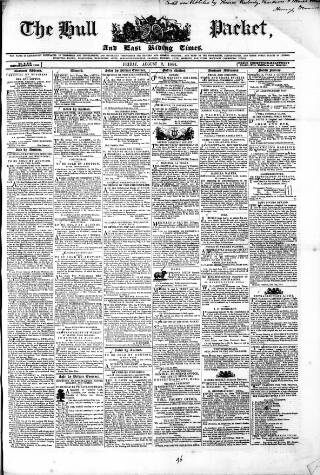 cover page of Hull Packet published on August 2, 1844