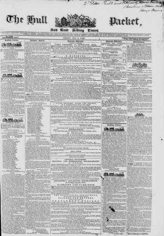 cover page of Hull Packet published on May 2, 1845
