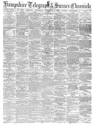 cover page of Hampshire Telegraph published on February 2, 1889