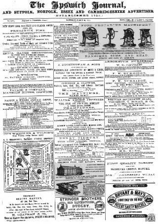 cover page of Ipswich Journal published on March 19, 1870