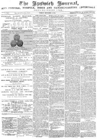 cover page of Ipswich Journal published on September 17, 1872