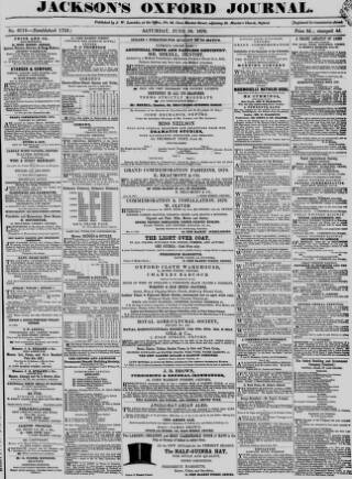 cover page of Oxford Journal published on June 18, 1870