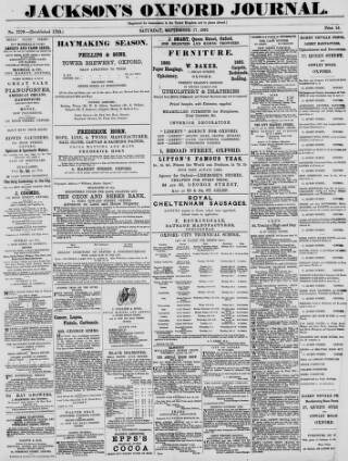 cover page of Oxford Journal published on September 17, 1892