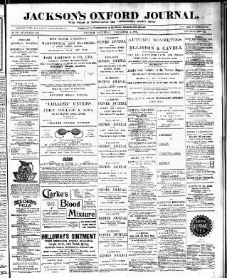 cover page of Oxford Journal published on November 2, 1901