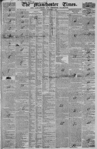 cover page of Manchester Times published on September 17, 1836