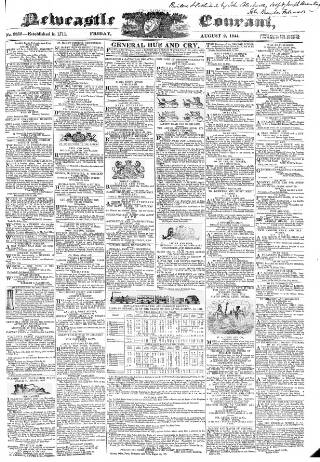 cover page of Newcastle Courant published on August 2, 1844
