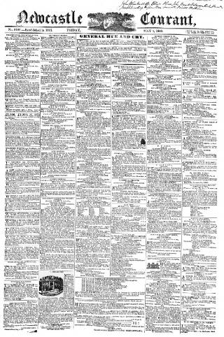 cover page of Newcastle Courant published on May 4, 1849