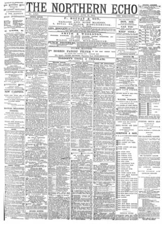 cover page of Northern Echo published on June 18, 1892