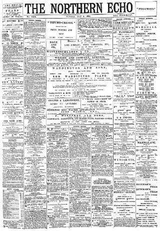cover page of Northern Echo published on May 4, 1896