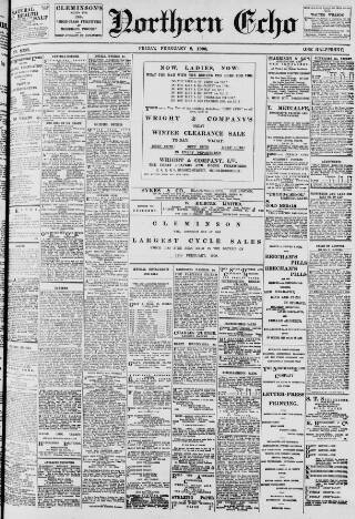 cover page of Northern Echo published on February 2, 1900