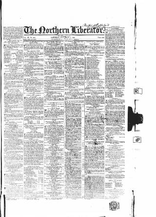 cover page of Northern Liberator published on November 2, 1839