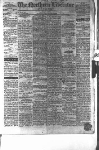 cover page of Northern Liberator published on June 20, 1840