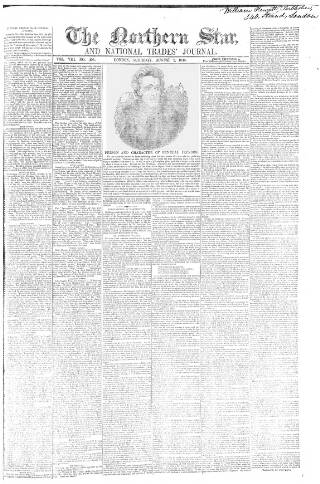 cover page of Northern Star and Leeds General Advertiser published on August 2, 1845