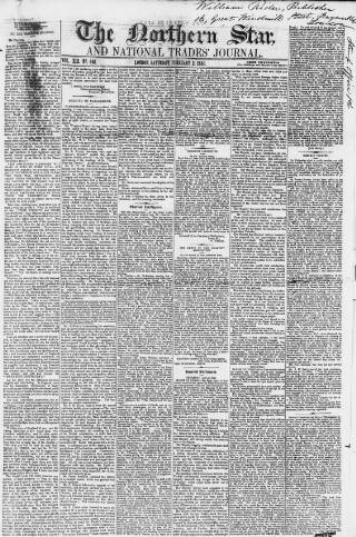 cover page of Northern Star and Leeds General Advertiser published on February 2, 1850