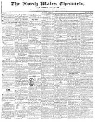 cover page of North Wales Chronicle published on May 2, 1837