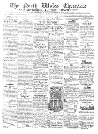 cover page of North Wales Chronicle published on June 18, 1852
