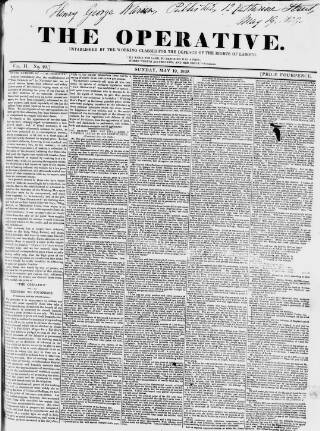 cover page of The Operative published on May 19, 1839