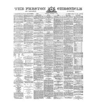 cover page of Preston Chronicle published on November 2, 1889