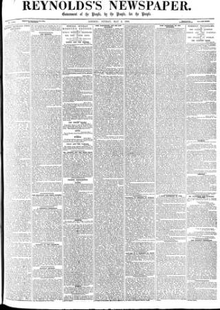 cover page of Reynolds's Newspaper published on May 2, 1886