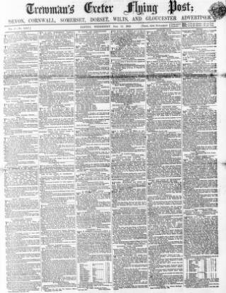 cover page of Exeter Flying Post published on June 18, 1862