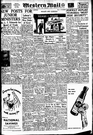 cover page of Western Mail published on February 2, 1949