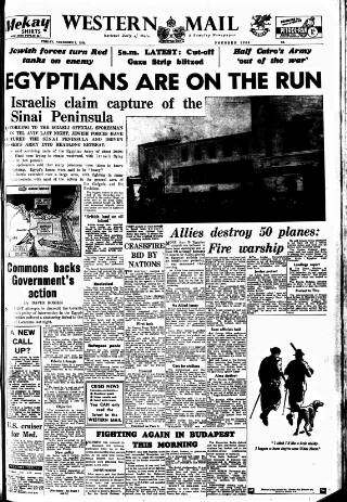 cover page of Western Mail published on November 2, 1956