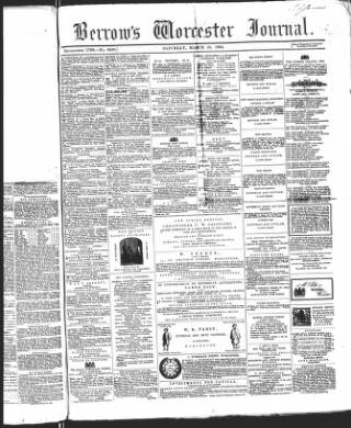 cover page of Worcester Journal published on March 19, 1864
