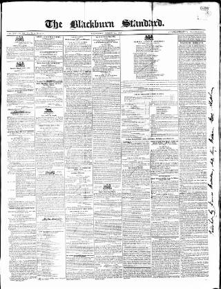 cover page of Blackburn Standard published on August 2, 1848