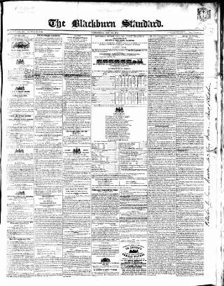 cover page of Blackburn Standard published on May 2, 1849